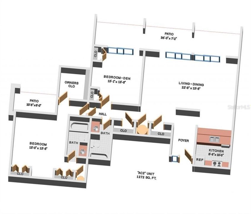 На продажу: $99,900 (2 спален, 2 ванн, 1123 Квадратных фут)