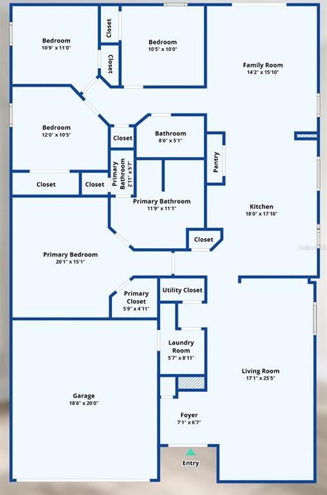 На продажу: $465,000 (4 спален, 2 ванн, 1952 Квадратных фут)
