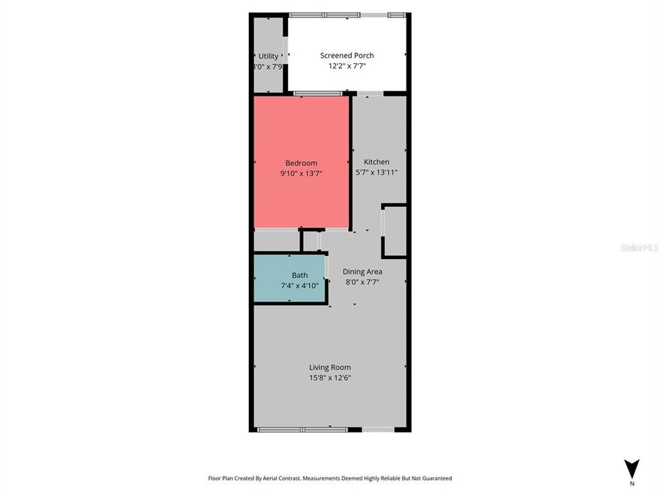 На продажу: $93,000 (1 спален, 1 ванн, 560 Квадратных фут)