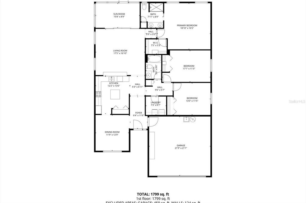 待售: $349,000 (3 贝兹, 2 浴室, 1695 平方英尺)