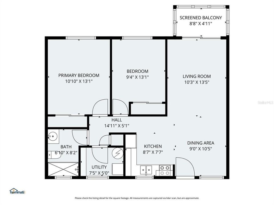 For Sale: $109,900 (2 beds, 1 baths, 744 Square Feet)