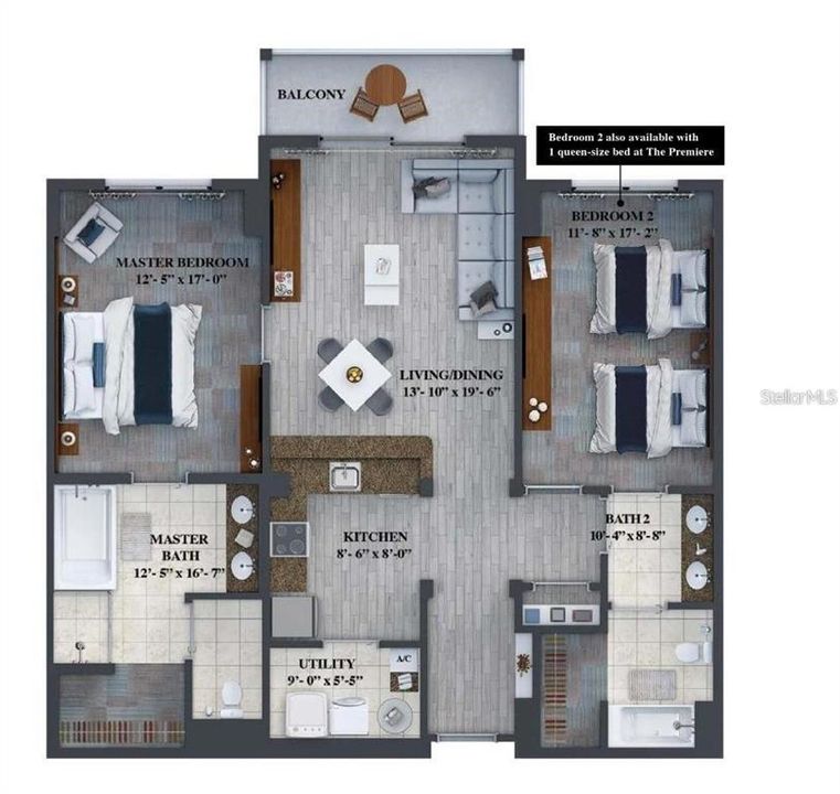 На продажу: $299,000 (2 спален, 2 ванн, 1265 Квадратных фут)