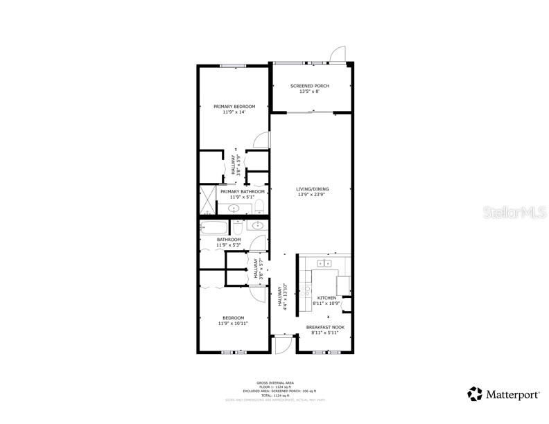 For Sale: $289,000 (2 beds, 2 baths, 1121 Square Feet)
