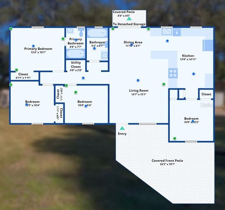 На продажу: $269,900 (3 спален, 2 ванн, 1348 Квадратных фут)