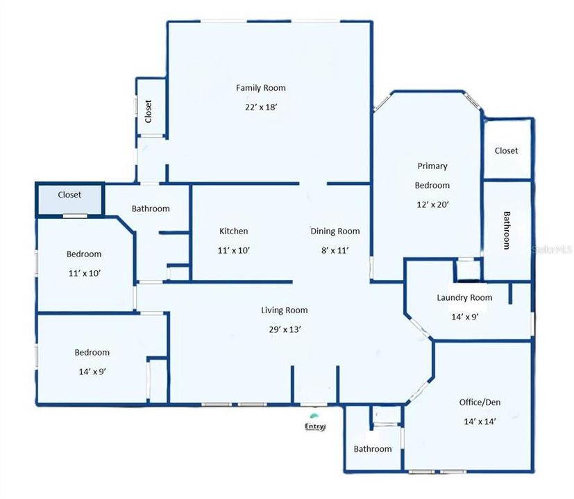 На продажу: $465,000 (3 спален, 3 ванн, 2186 Квадратных фут)
