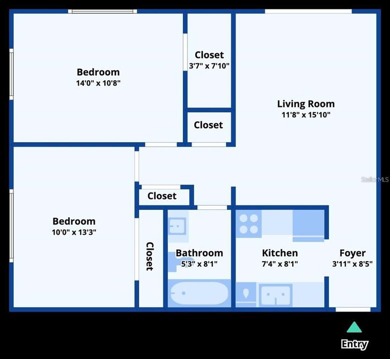 Active With Contract: $200,000 (2 beds, 1 baths, 815 Square Feet)