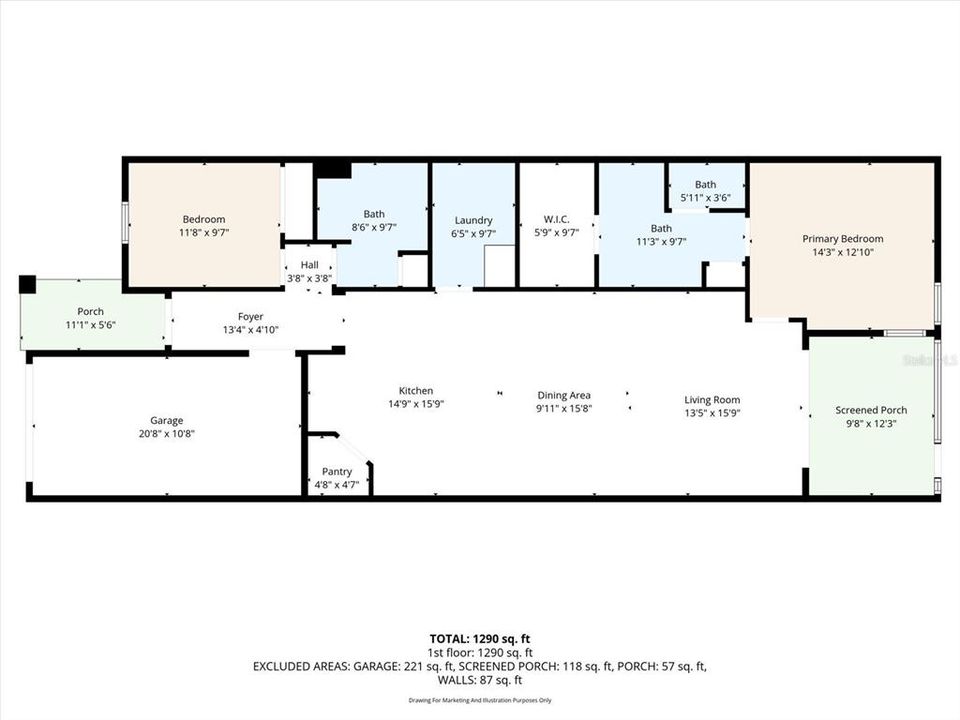 For Sale: $230,000 (2 beds, 2 baths, 1405 Square Feet)