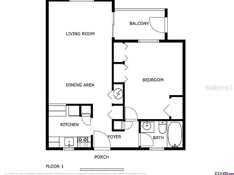 For Sale: $100,000 (1 beds, 1 baths, 616 Square Feet)