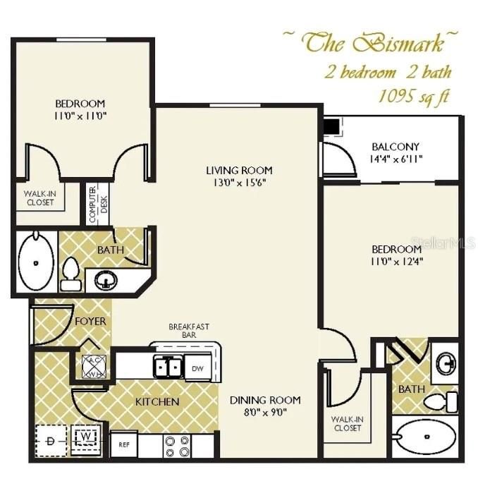 En Renta: $1,595 (2 camas, 2 baños, 1045 Pies cuadrados)