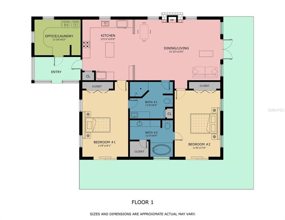 На продажу: $565,000 (3 спален, 2 ванн, 1392 Квадратных фут)