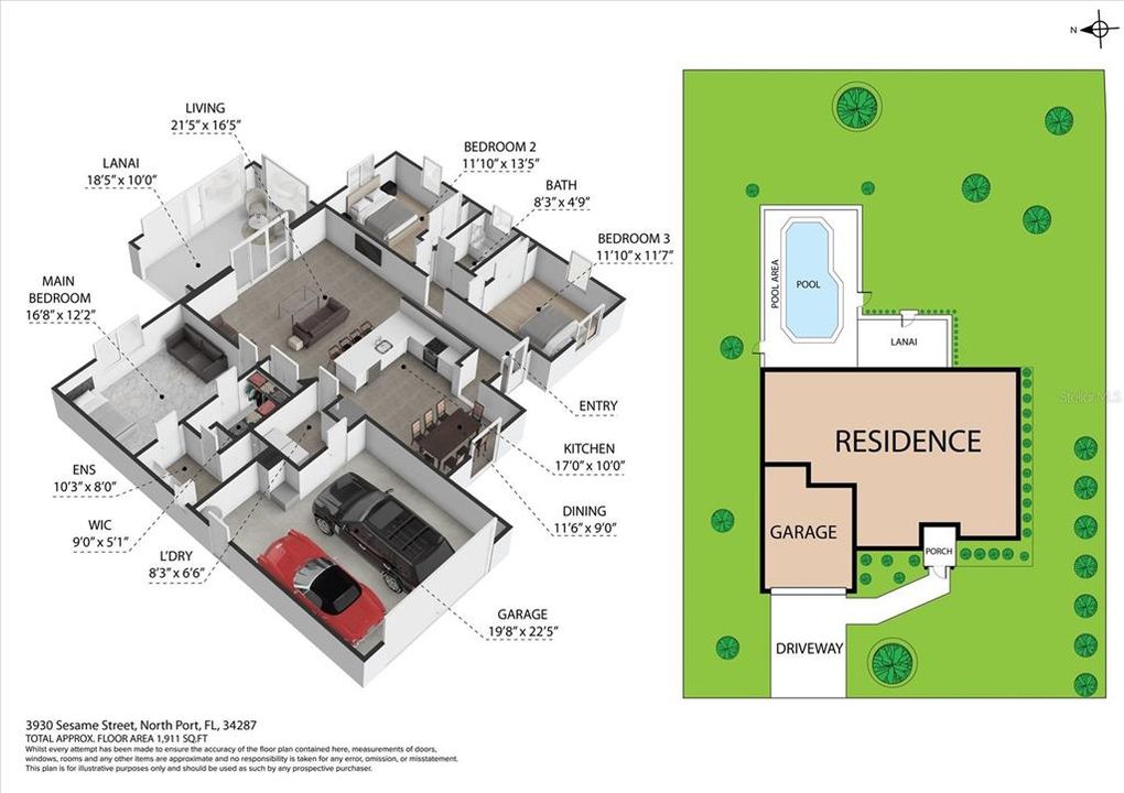 На продажу: $370,000 (3 спален, 2 ванн, 1628 Квадратных фут)