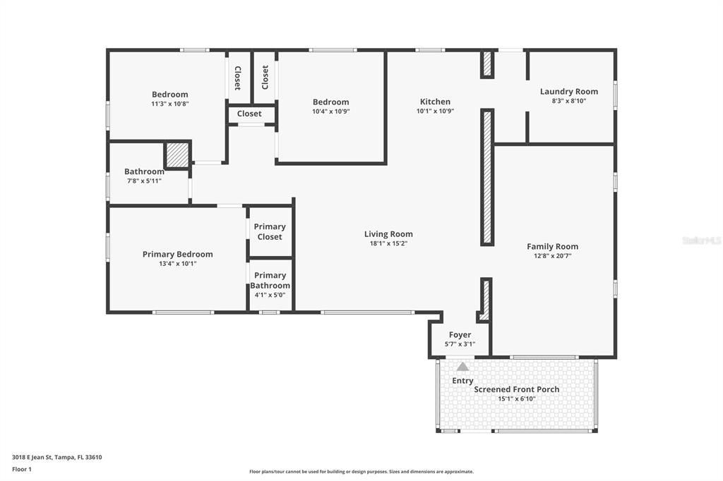 На продажу: $330,000 (3 спален, 1 ванн, 1305 Квадратных фут)