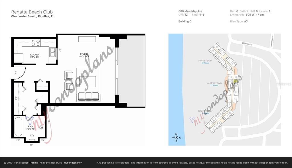待售: $299,000 (0 贝兹, 1 浴室, 507 平方英尺)