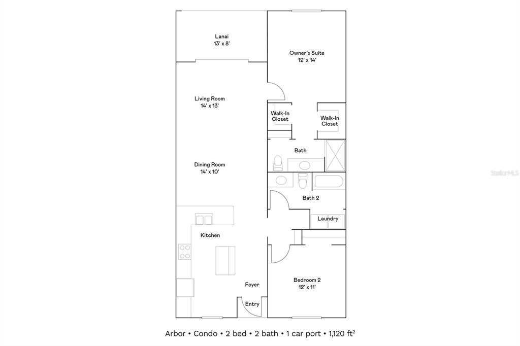待售: $269,990 (2 贝兹, 2 浴室, 1194 平方英尺)