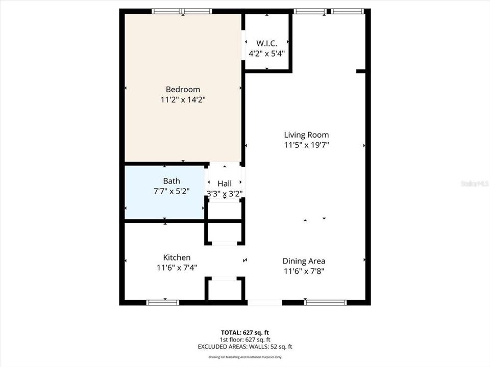 Activo con contrato: $115,000 (1 camas, 1 baños, 640 Pies cuadrados)