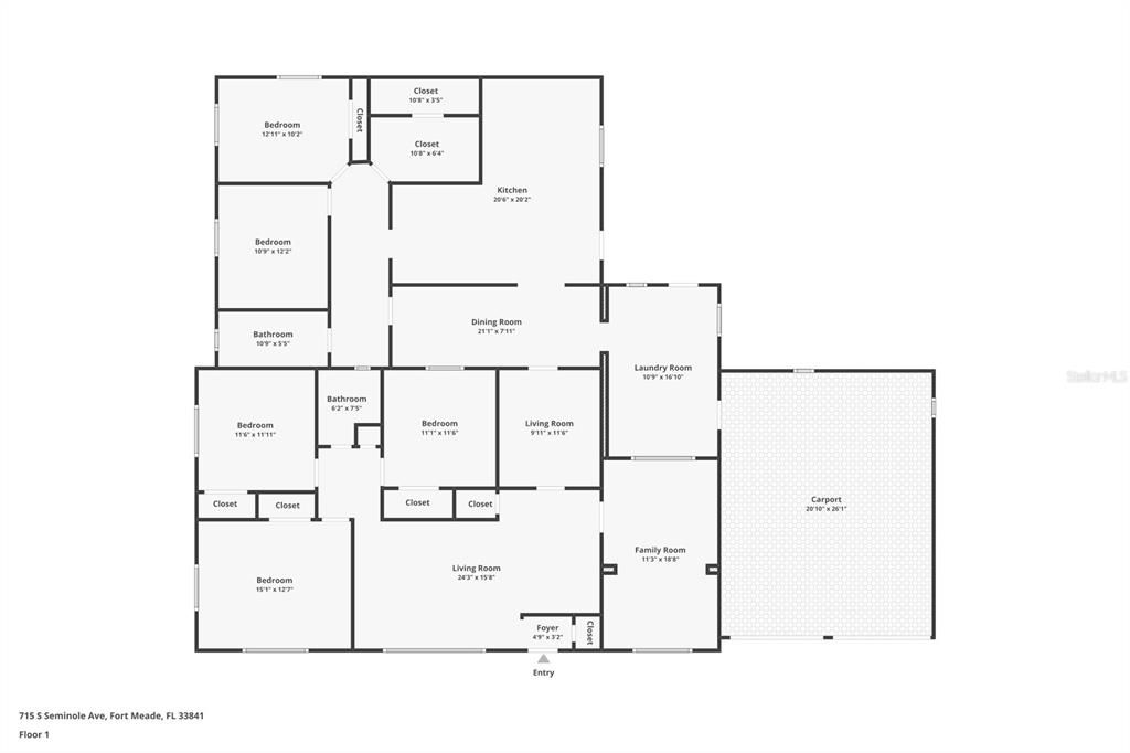 На продажу: $245,000 (5 спален, 2 ванн, 2580 Квадратных фут)