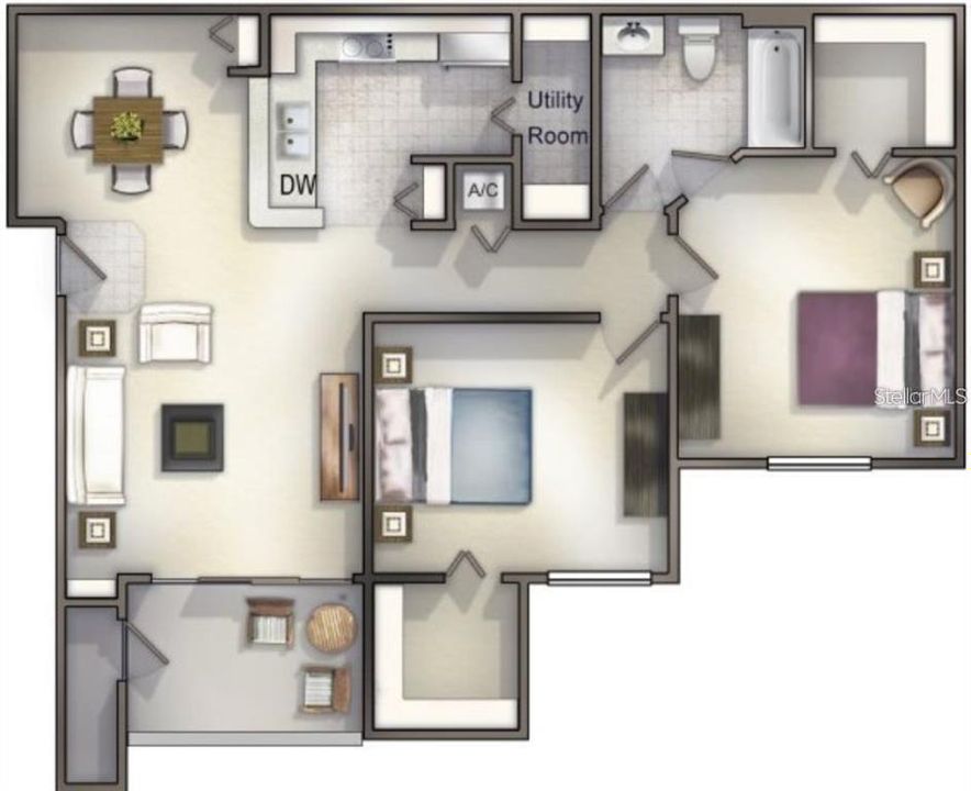 В аренду: $1,475 (2 спален, 1 ванн, 927 Квадратных фут)