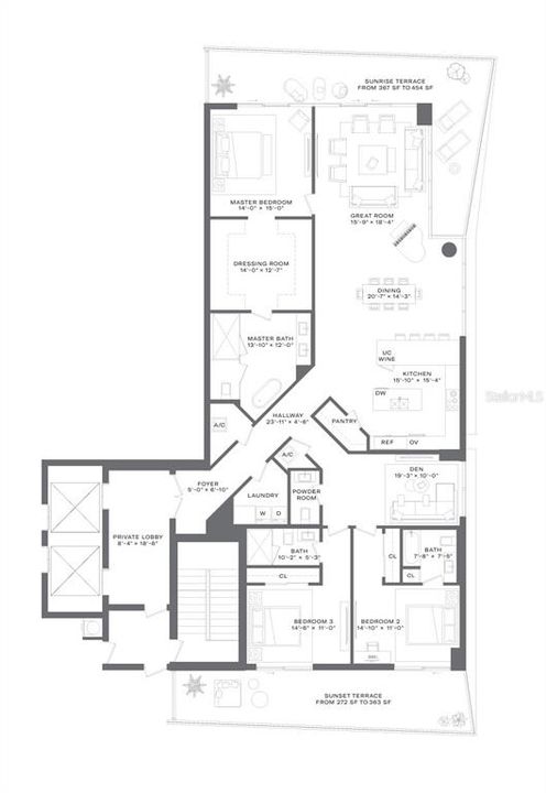For Rent: $25,000 (3 beds, 3 baths, 2937 Square Feet)