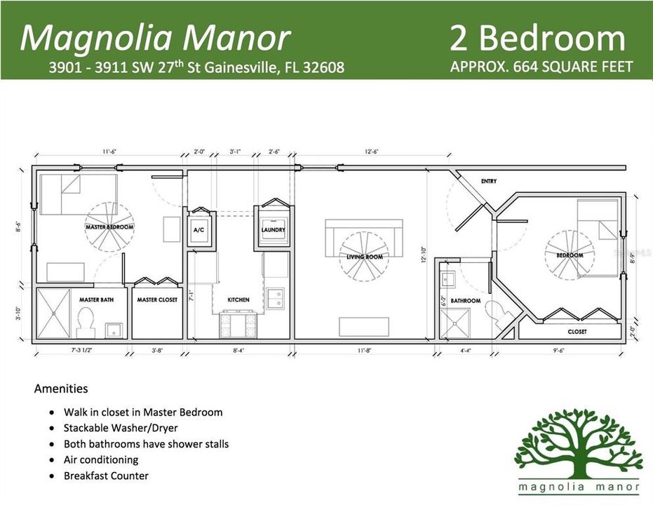 В аренду: $1,195 (2 спален, 2 ванн, 664 Квадратных фут)