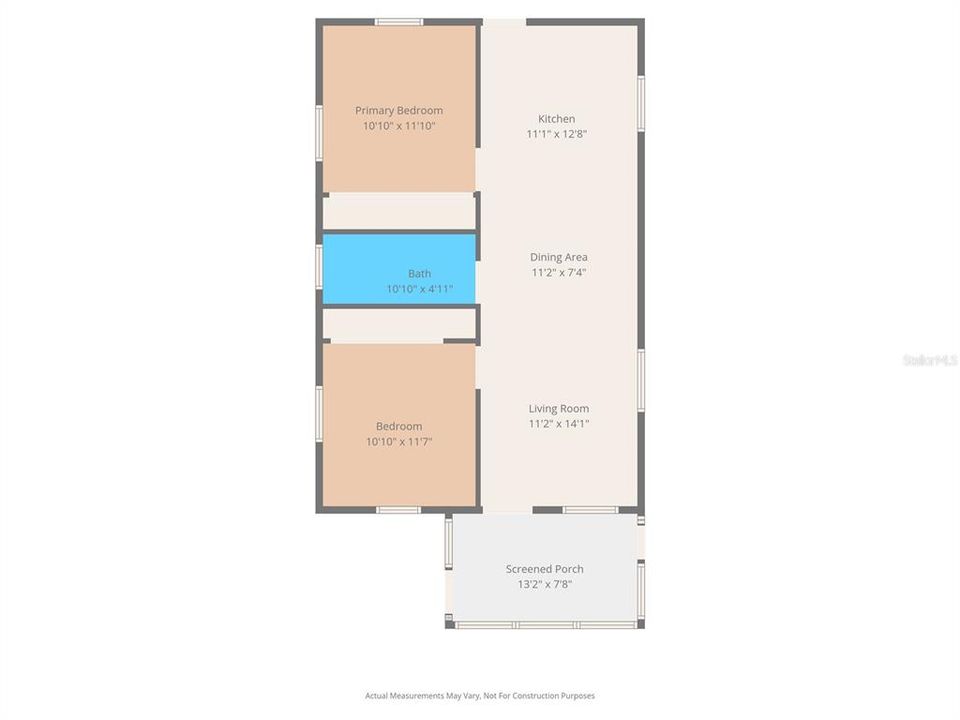 For Sale: $194,900 (2 beds, 1 baths, 864 Square Feet)