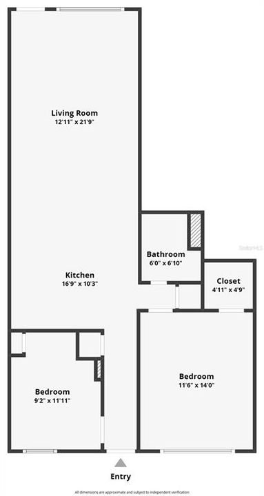 На продажу: $295,000 (2 спален, 1 ванн, 910 Квадратных фут)