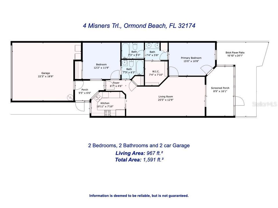 На продажу: $274,900 (2 спален, 2 ванн, 967 Квадратных фут)