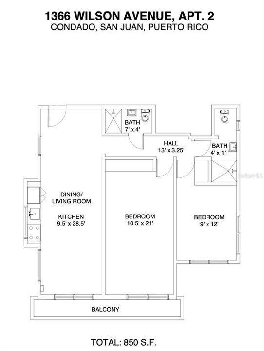En Renta: $2,850 (2 camas, 2 baños, 850 Pies cuadrados)
