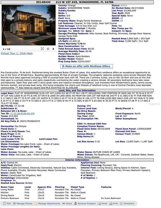 For Sale: $1,650,000 (0.32 acres)