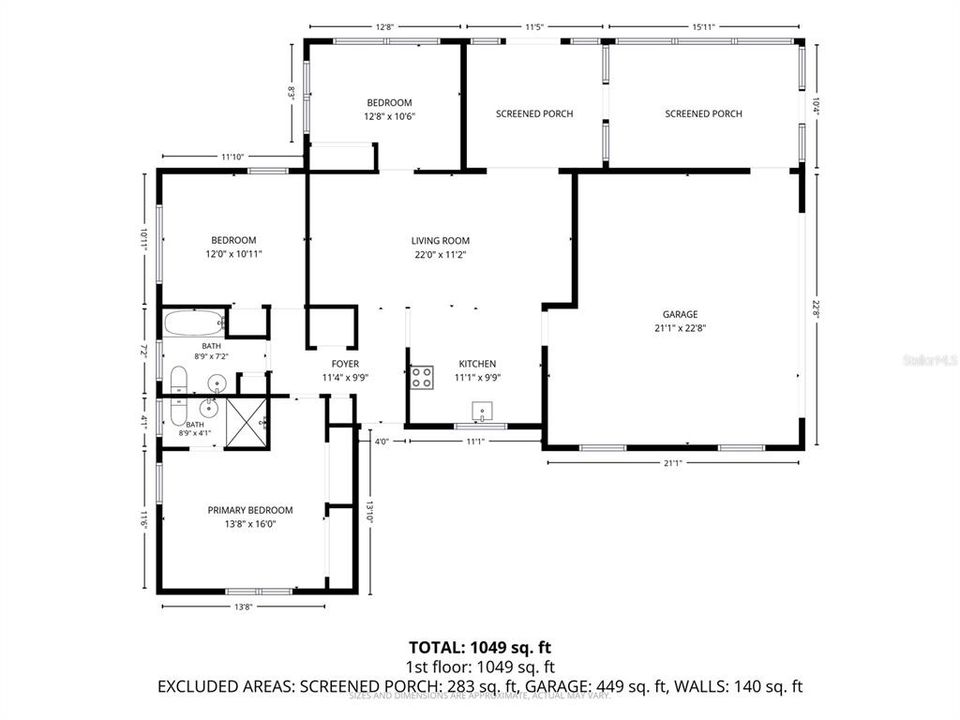 На продажу: $224,900 (3 спален, 2 ванн, 1049 Квадратных фут)