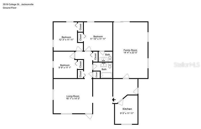 На продажу: $239,900 (3 спален, 1 ванн, 1656 Квадратных фут)