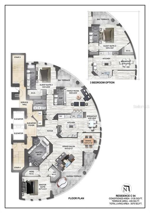 For Sale: $2,750,000 (2 beds, 3 baths, 3135 Square Feet)