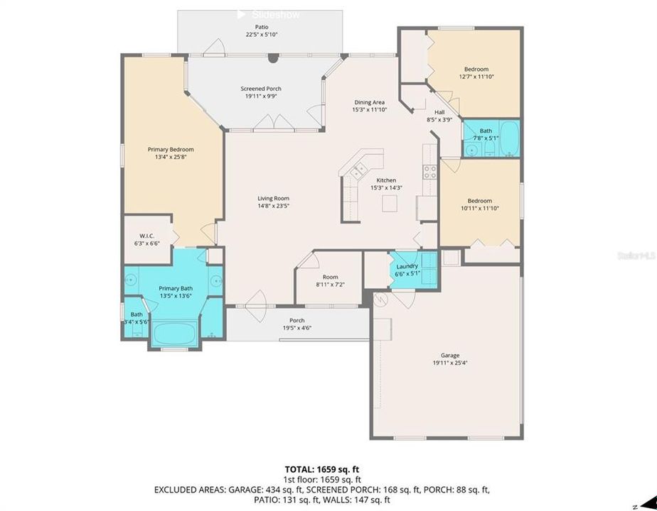 На продажу: $379,900 (3 спален, 2 ванн, 1831 Квадратных фут)