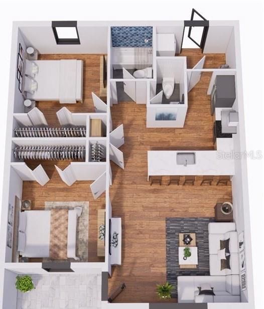 В аренду: $1,200 (2 спален, 1 ванн, 860 Квадратных фут)