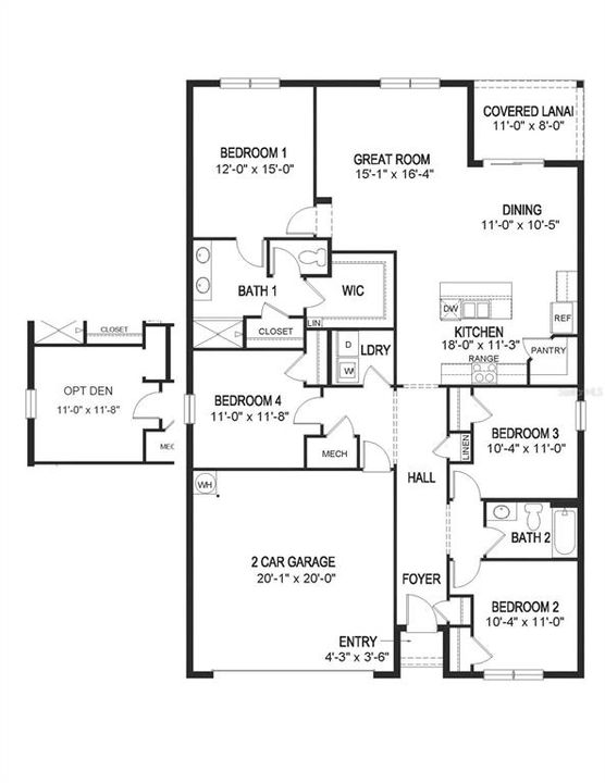 Activo con contrato: $306,990 (4 camas, 2 baños, 1828 Pies cuadrados)