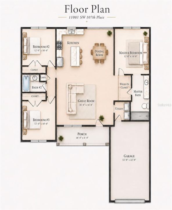 На продажу: $239,900 (3 спален, 2 ванн, 1209 Квадратных фут)