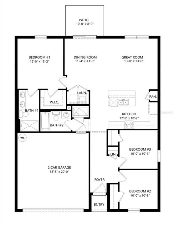 Active With Contract: $268,990 (3 beds, 2 baths, 1306 Square Feet)