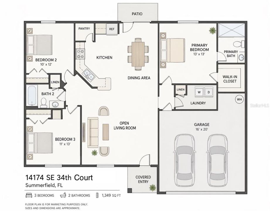 Activo con contrato: $259,900 (3 camas, 2 baños, 1349 Pies cuadrados)