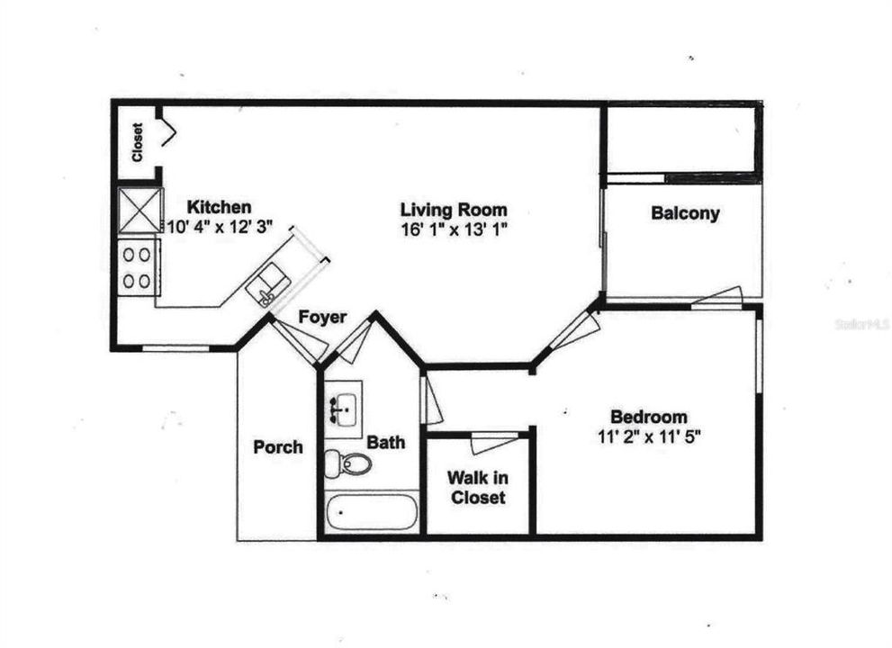 For Rent: $1,200 (1 beds, 1 baths, 526 Square Feet)