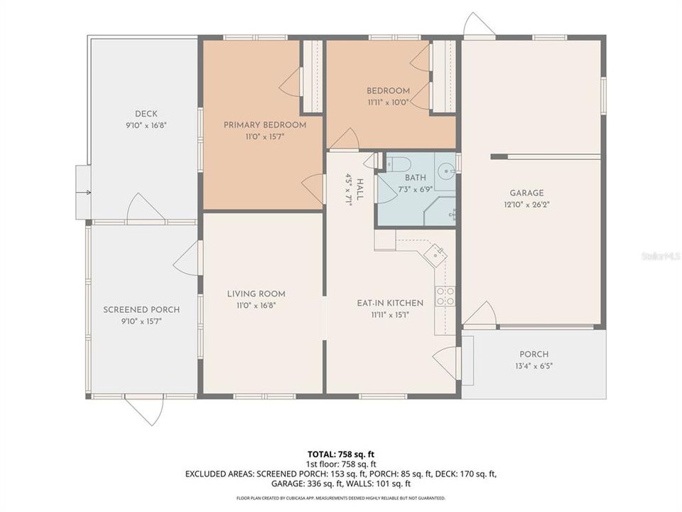 For Sale: $117,500 (2 beds, 1 baths, 768 Square Feet)