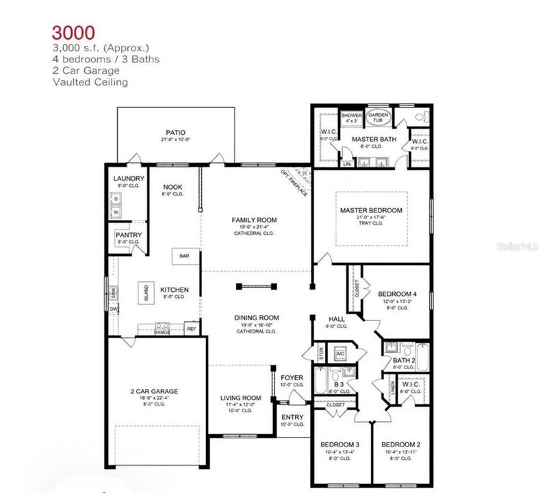 На продажу: $485,000 (4 спален, 3 ванн, 2997 Квадратных фут)