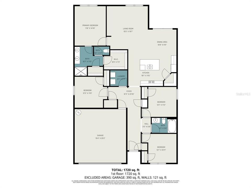 На продажу: $335,000 (4 спален, 2 ванн, 1851 Квадратных фут)