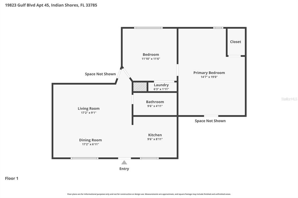For Sale: $400,000 (2 beds, 1 baths, 711 Square Feet)