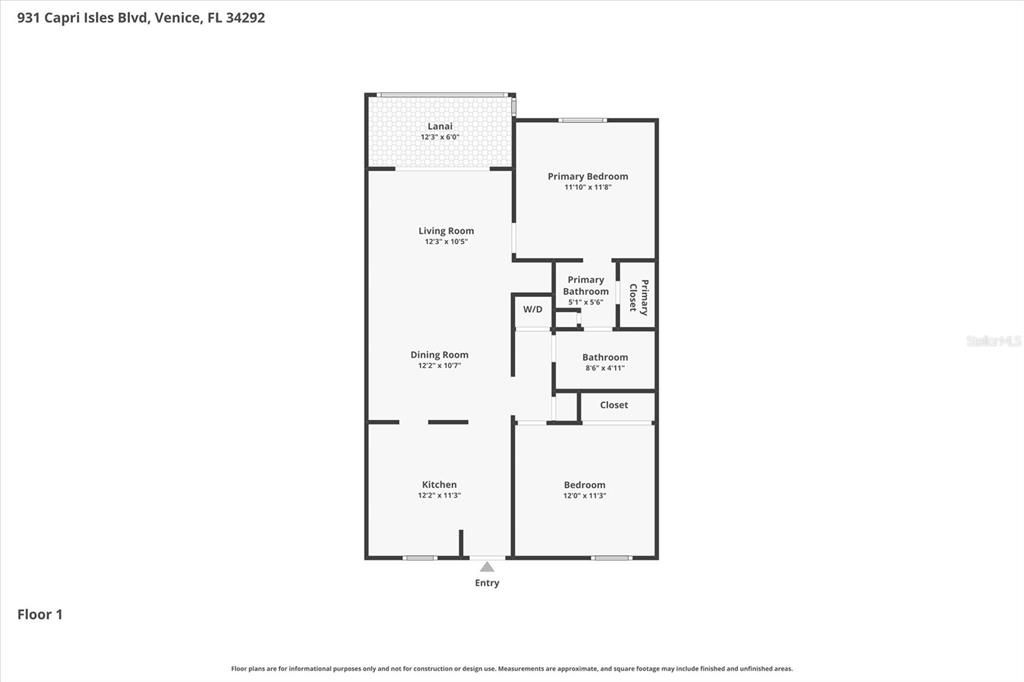 For Sale: $195,000 (2 beds, 1 baths, 860 Square Feet)