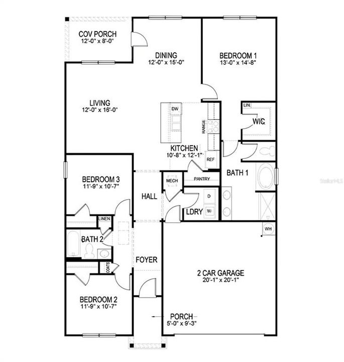 На продажу: $369,000 (3 спален, 2 ванн, 1685 Квадратных фут)