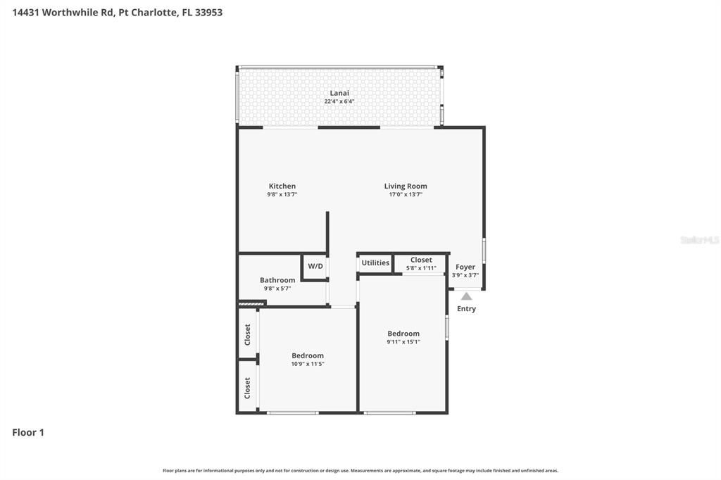 For Sale: $149,000 (2 beds, 1 baths, 868 Square Feet)