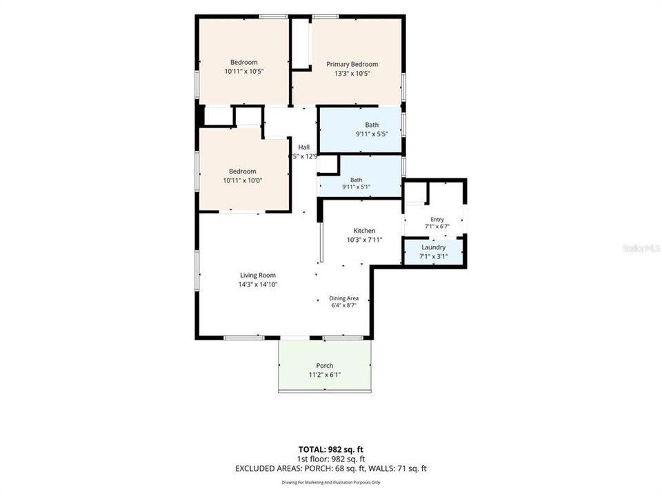 For Sale: $415,000 (3 beds, 2 baths, 1101 Square Feet)