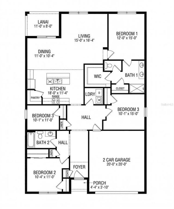На продажу: $370,000 (4 спален, 2 ванн, 1846 Квадратных фут)