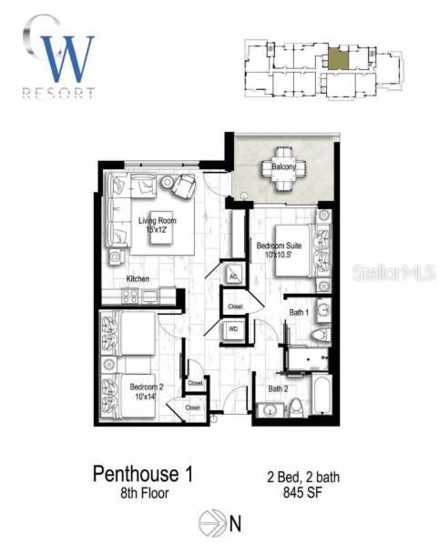 For Sale: $892,300 (2 beds, 2 baths, 847 Square Feet)