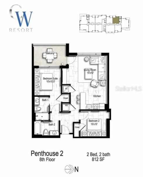 For Sale: $861,700 (2 beds, 2 baths, 813 Square Feet)