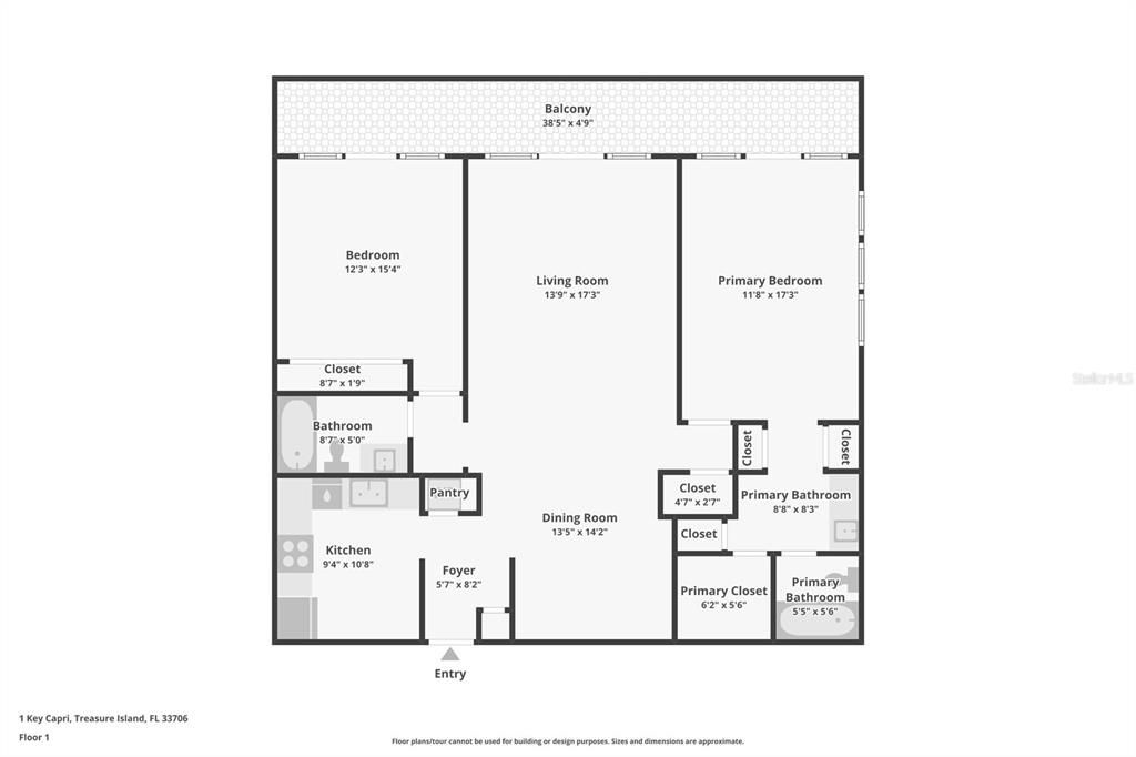 For Sale: $300,000 (2 beds, 2 baths, 1175 Square Feet)